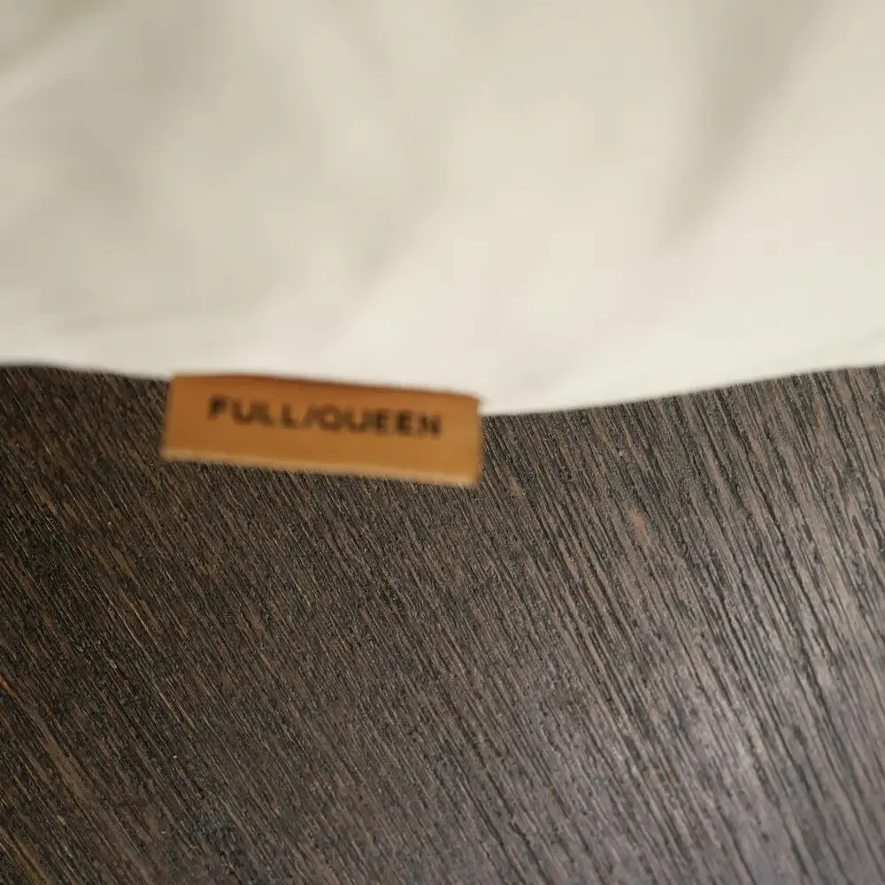 Quince Full Queen Bamboo Duvet Cover 100% Organic Ivory Cream  NEW
